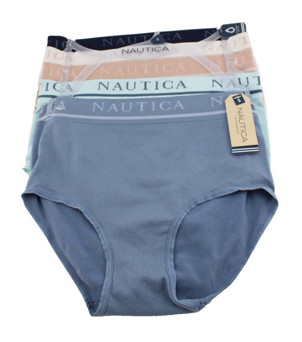 New NAUTICA 5-pk Small Multi Colors Full Coverage Seamless Women Briefs MSRP $48