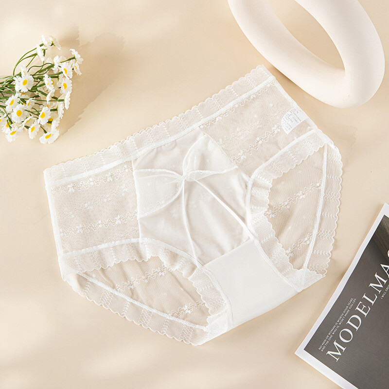 5 Pack Lot Sexy Womens Satin Panties Briefs Sheer Cute Bow Underwear Lingeries
