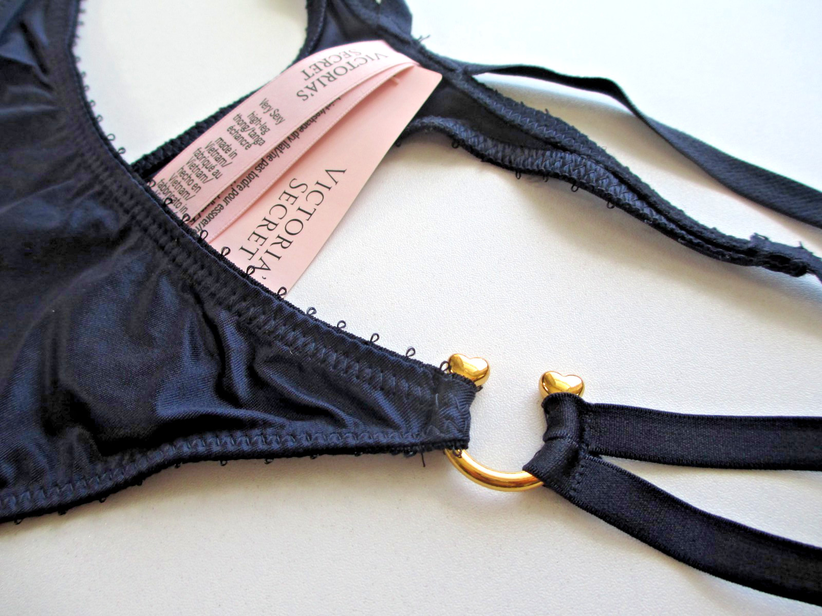 VICTORIA’S SECRET VERY SEXY High Leg Thong Panty S M L XL Navy Blue NWT Hardware