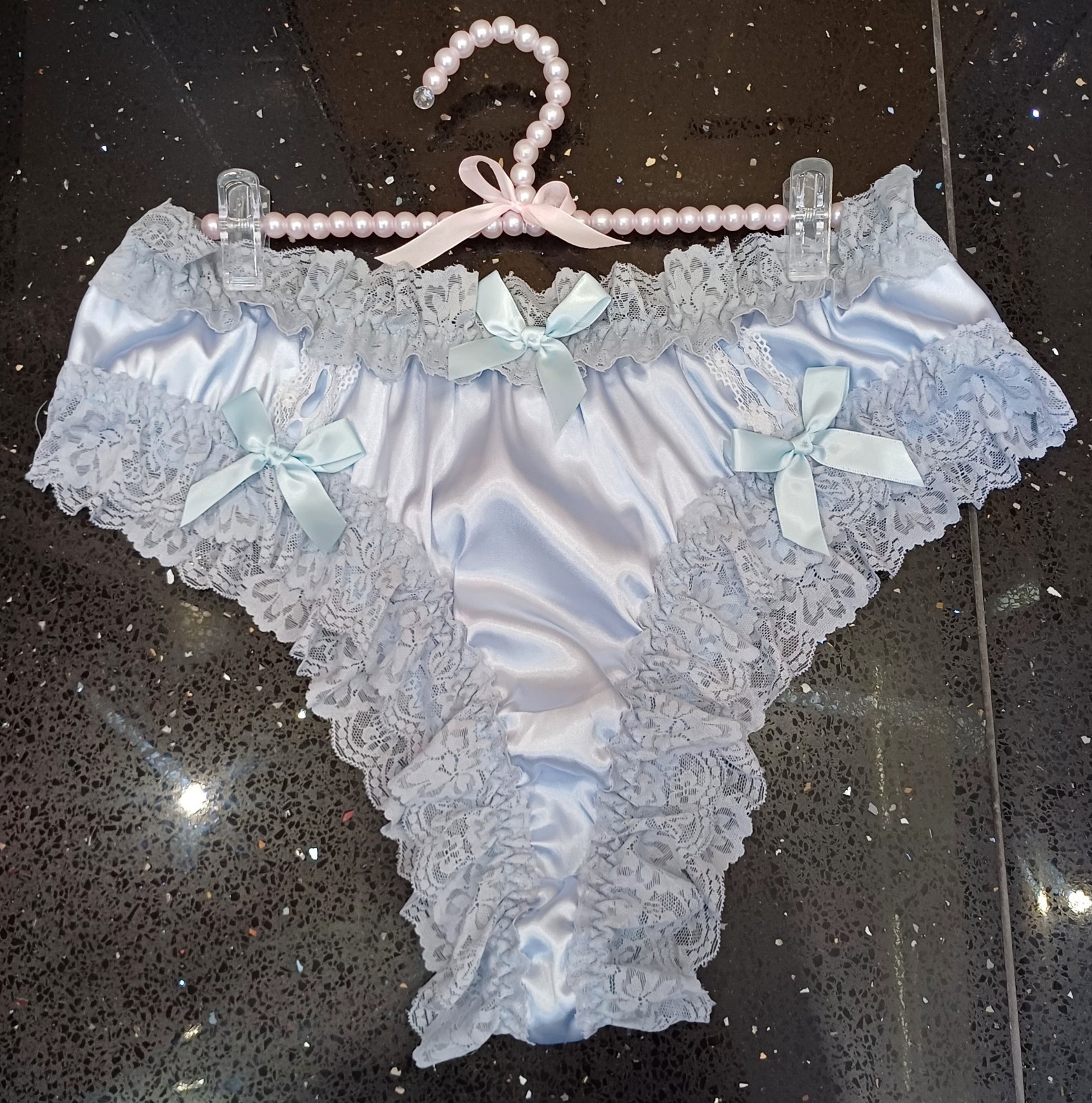 Luxury Adult Sissy Silk Satin Frilly Lace Vintage CD TV Panties Knickers 4XL 24