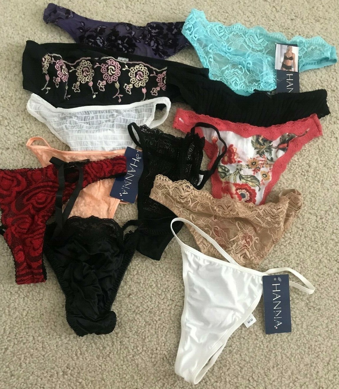 12 HANNA of Canada FASHION THONGS mixed fabrics & colors $49 delivered 71% OFF