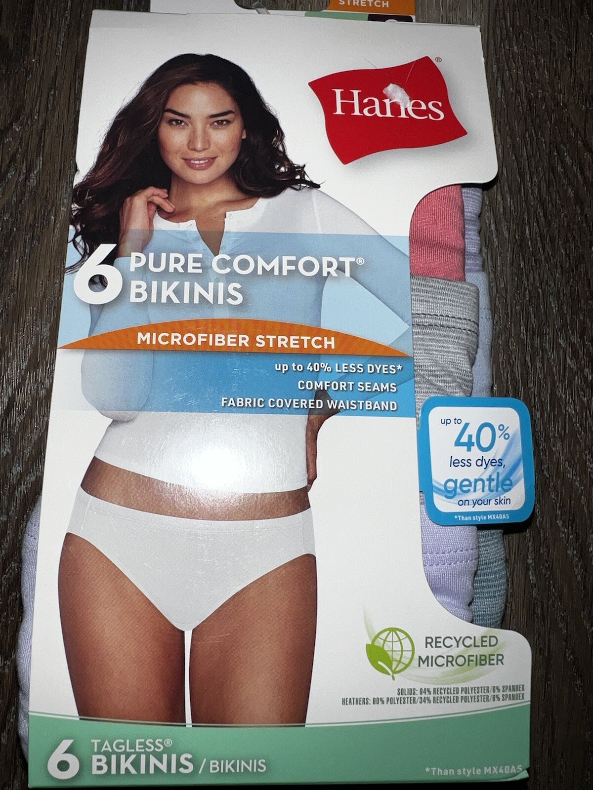 Hanes ~ 6-Pair Women’s Bikini Underwear Panties Polyester Blend ~ 2XL/9