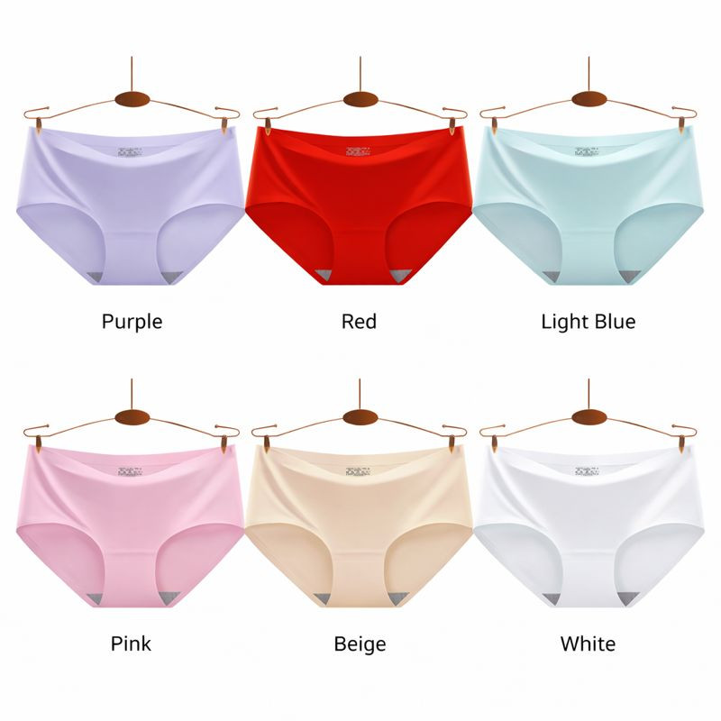 Ladies Panties Ice Silk Seamless Knickers Comfort Underwear Soft Smooth 3/6 Pack