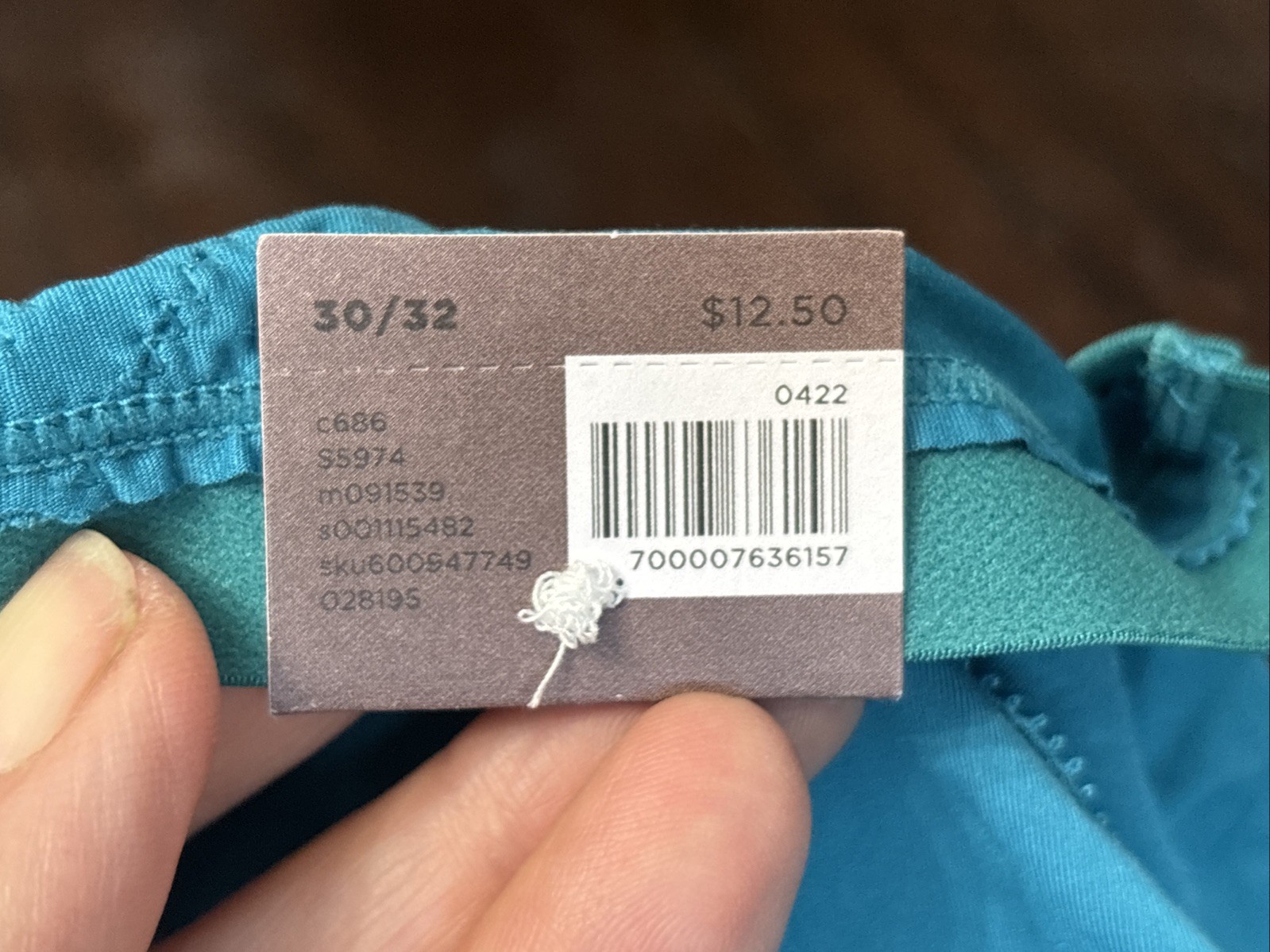 Cacique Extra Soft High Waist Brief 30-32 Teal With Lace Detail And Pink Bow NWT