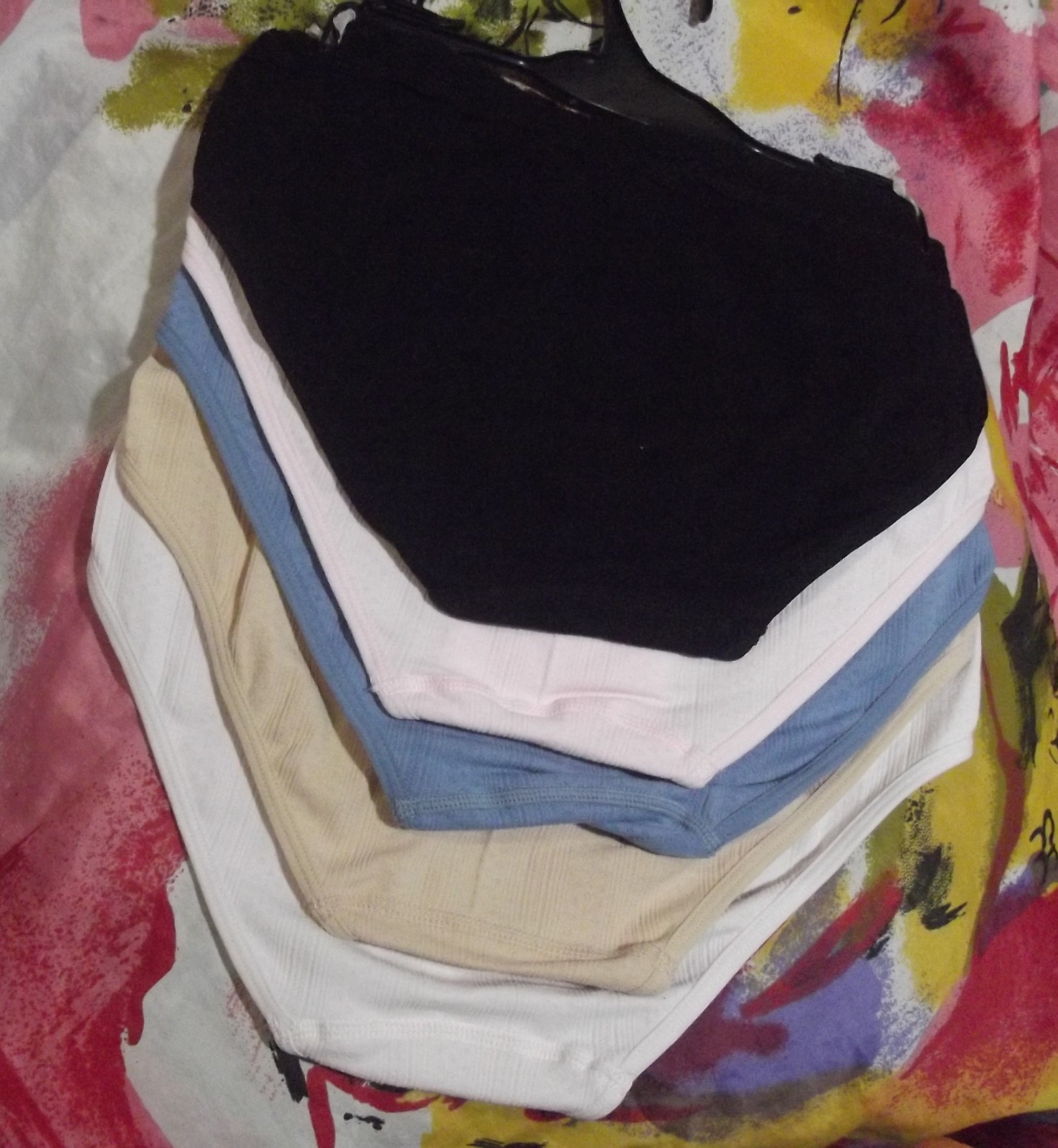 5 NEW DAISY FUENTES DF4869 2 MICROFIBER LACE WAIST SEAMLESS HIPSTER PANTIES L