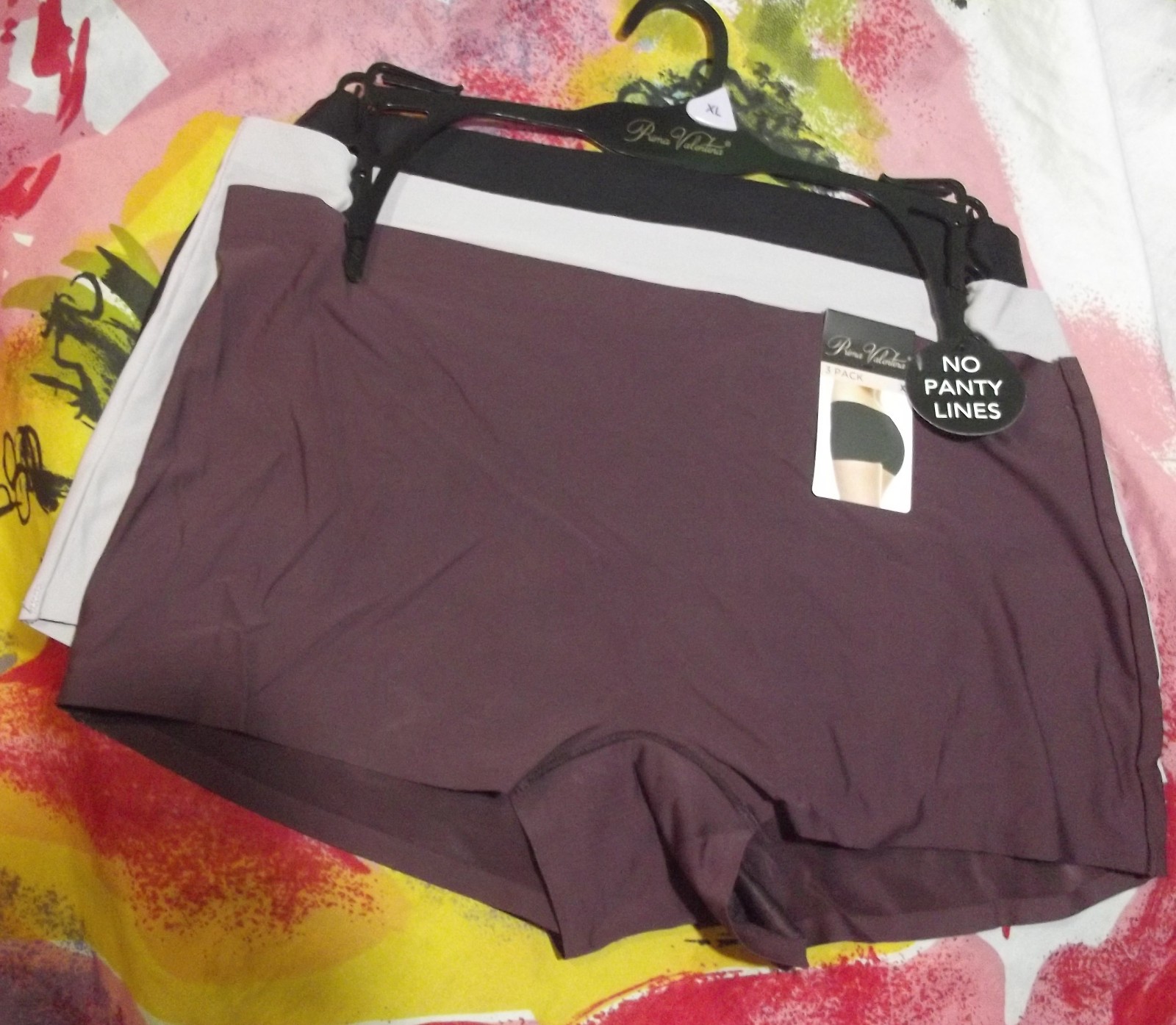 3 NEW PRIMA VALENTINA 8M40011 BW/BG NO PANTY LINES MF BOYSHORT PANTIES XL