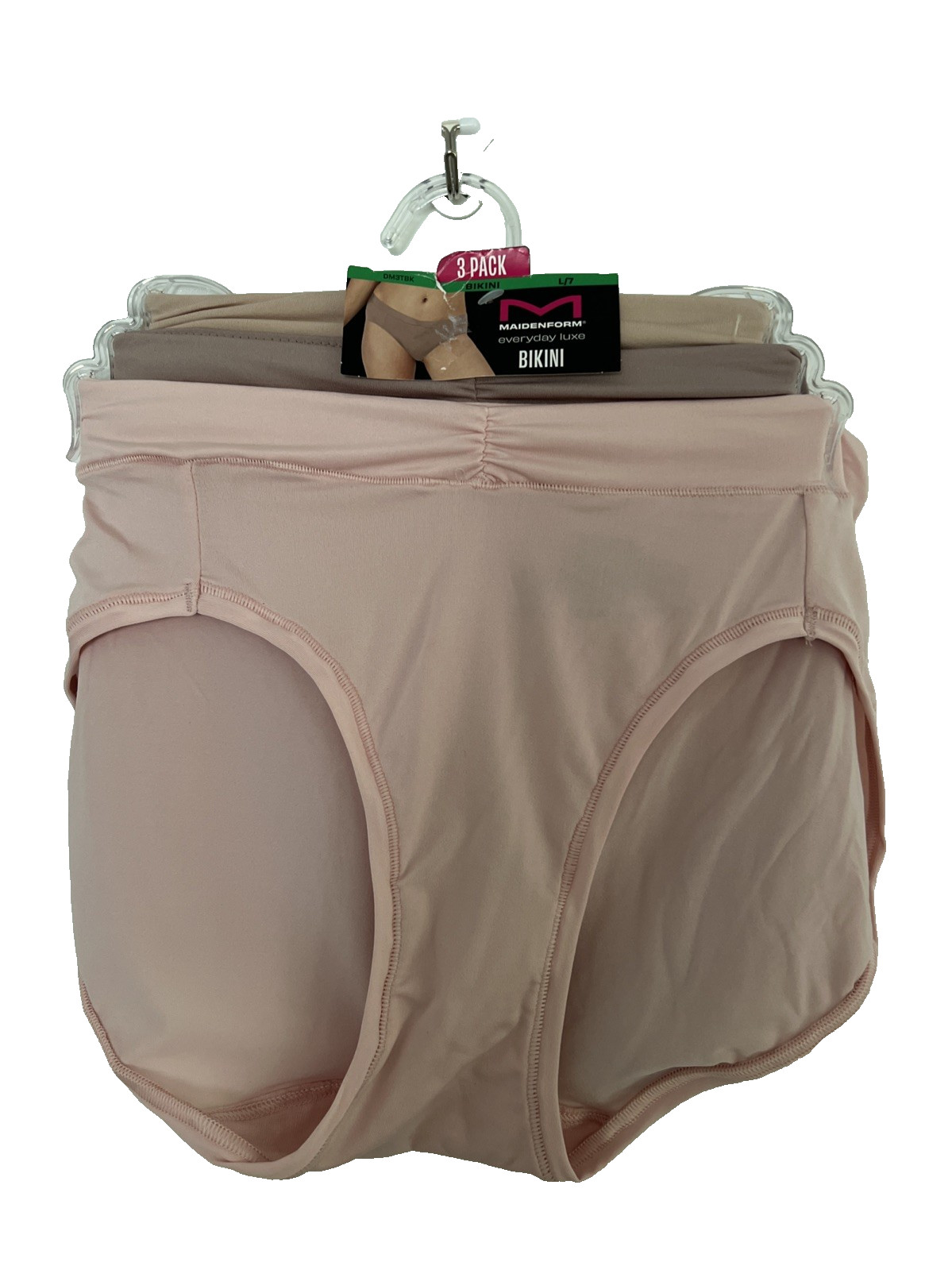 NEW 3 Pack Maidenform Everyday Luxe Bikini Panties L/7 Multi-Color DM3TBK