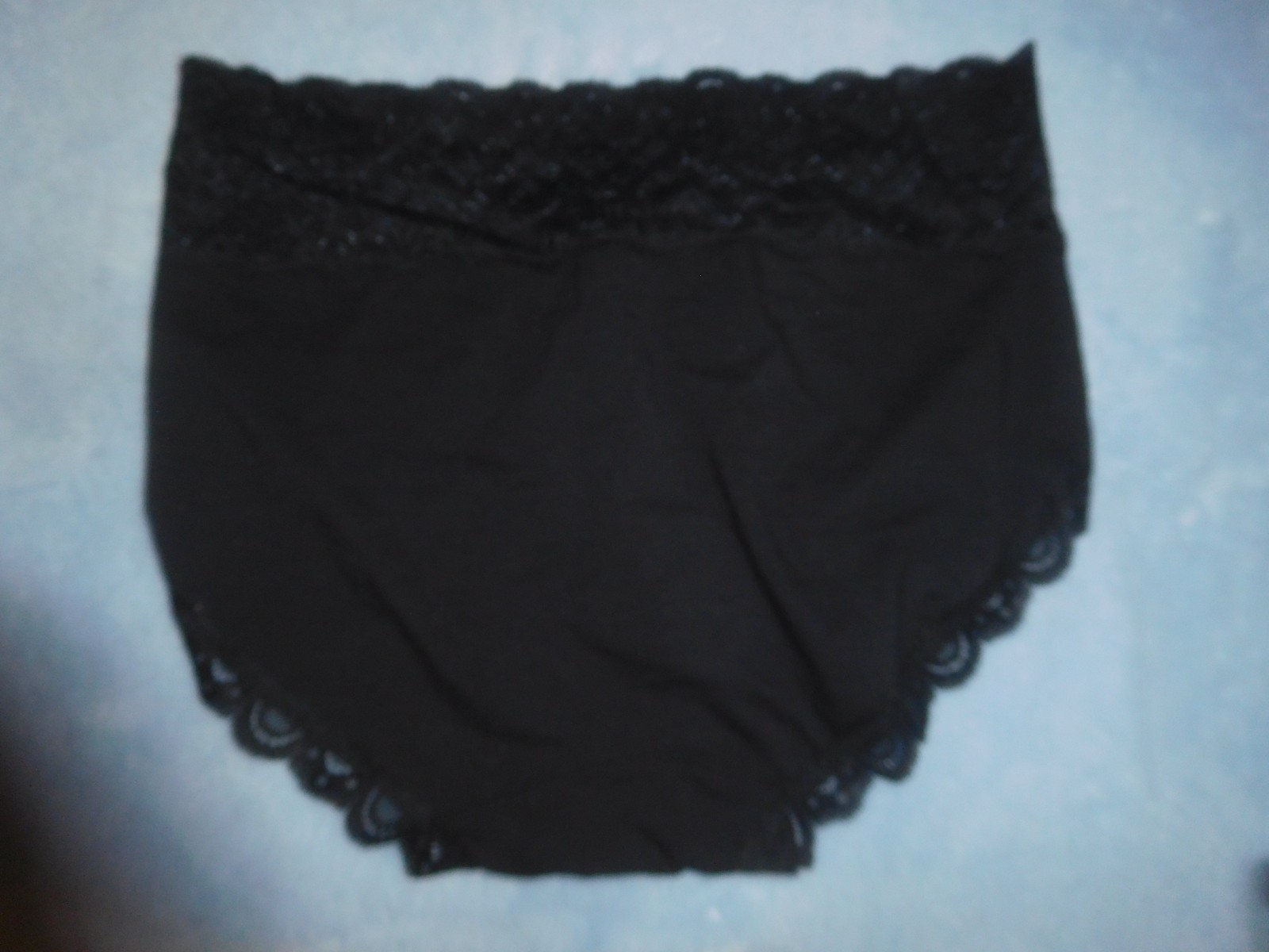 NWT! Intimissimi Italian Black Cotton/ Spandex Brief Panties Lace Trim M
