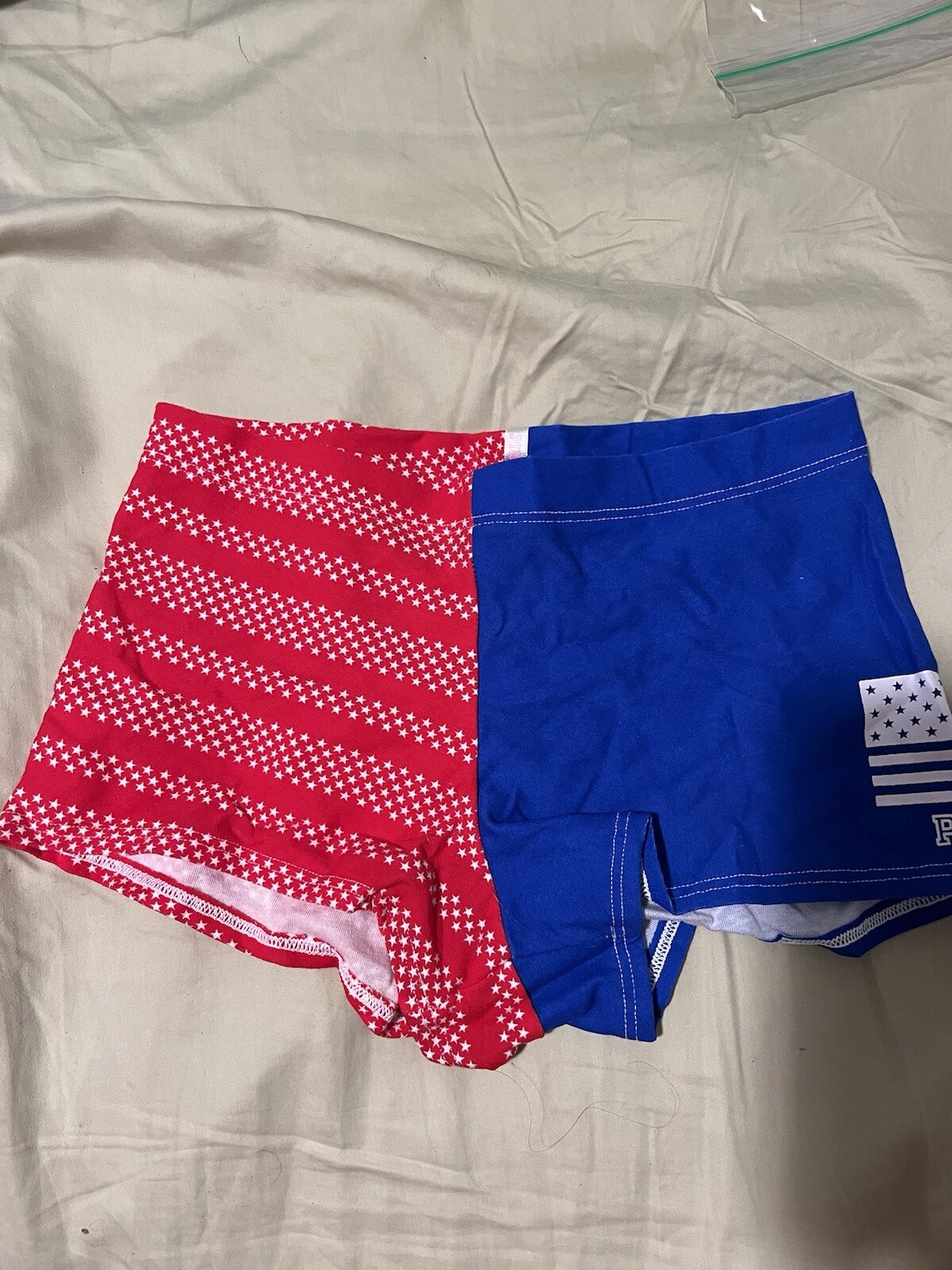 VS Y2K VTG Red White & Blue Boyshort Panties Small By Pink Collection NWT