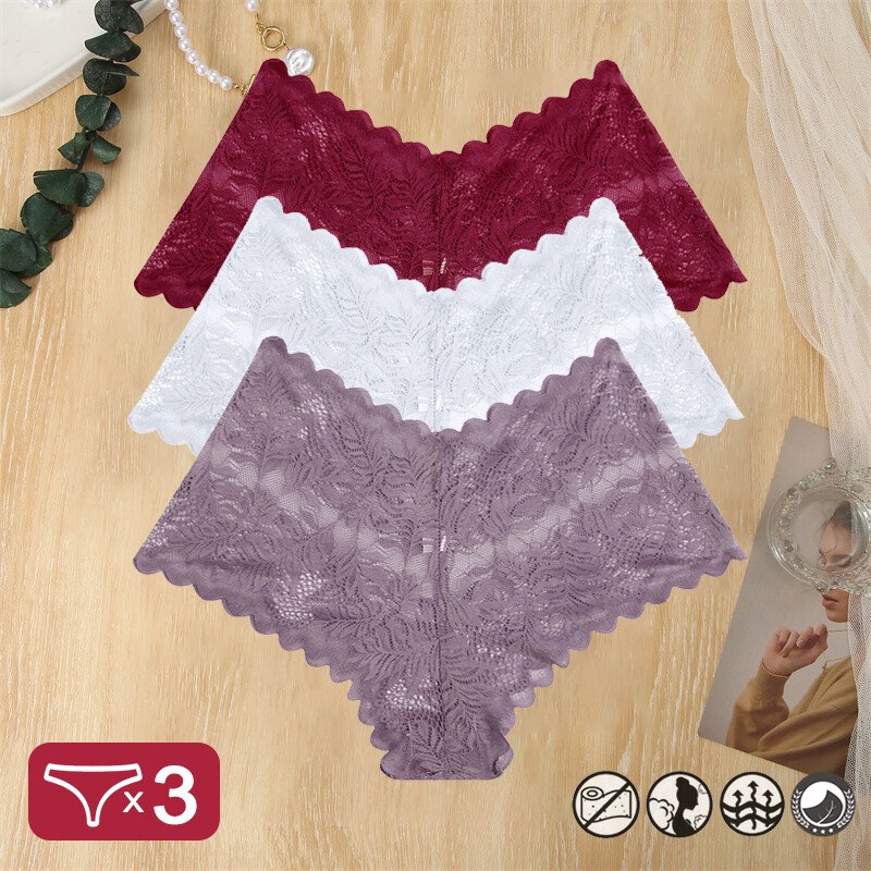 Nuevas 3pcs Sexy Bragas De Encage Para Mujeres Tangas Lenceria Ropa Interior