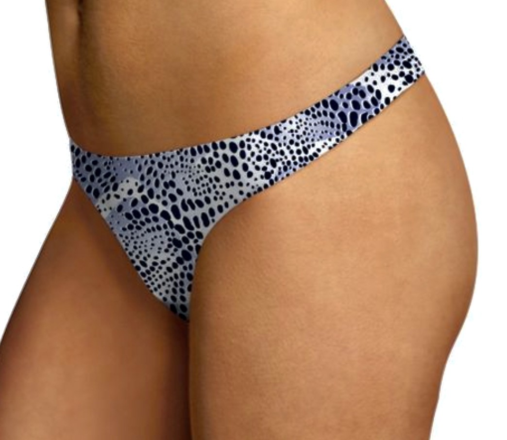 MAIDENFORM Comfort Devotion Tailored Crystal Animal Blue Thong Panty Womens XL 8