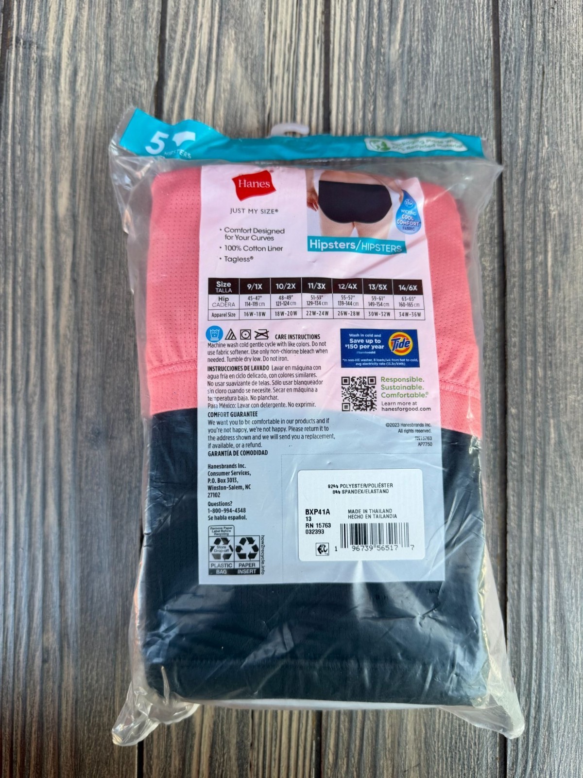 Hanes Just My Size Womens 5-Pack Breathable Mesh Tagless Hipsters 13/5X