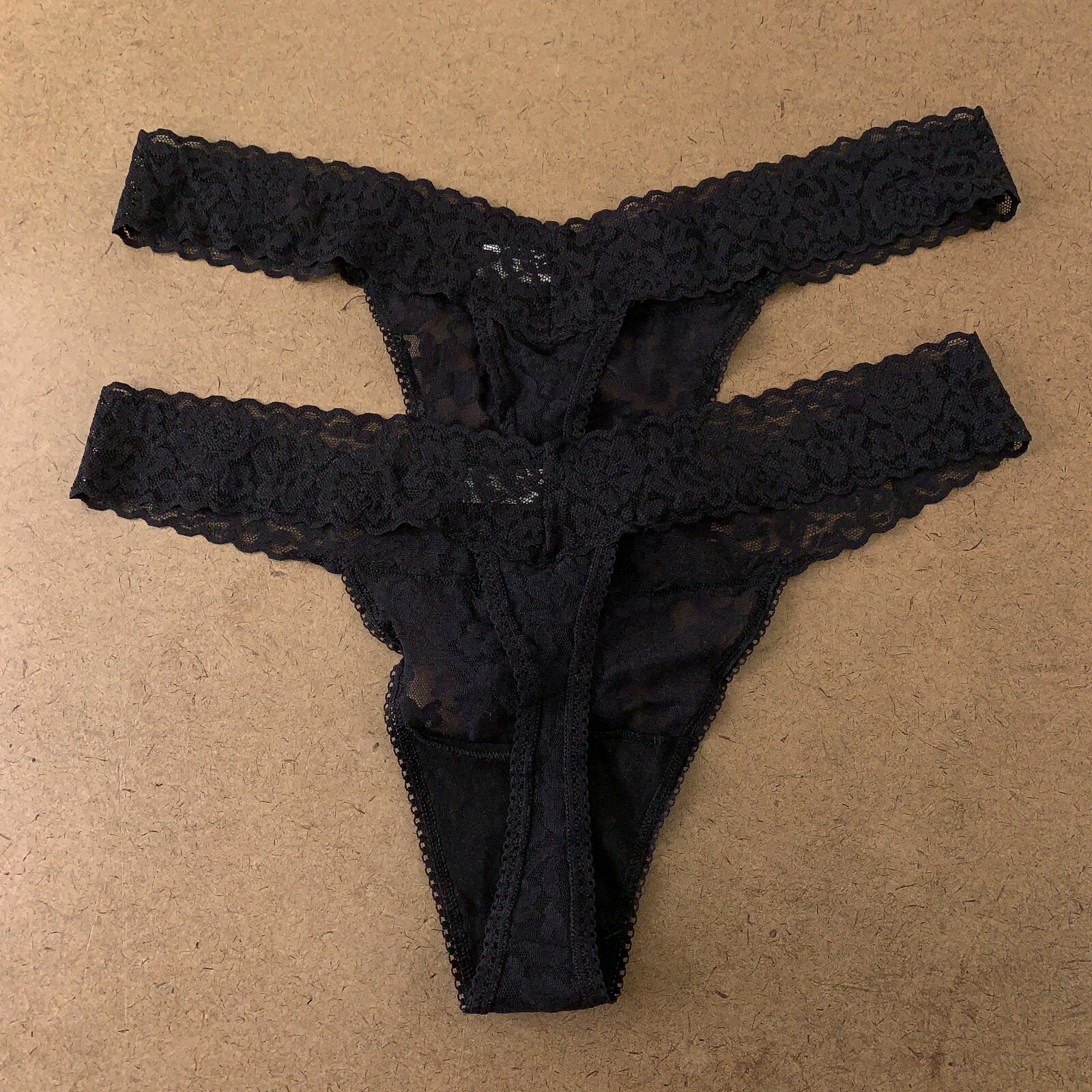 Lot of 2 Panic Panties Women’s Size 1XL/3XL Black Stretch Lace Thong Panties New