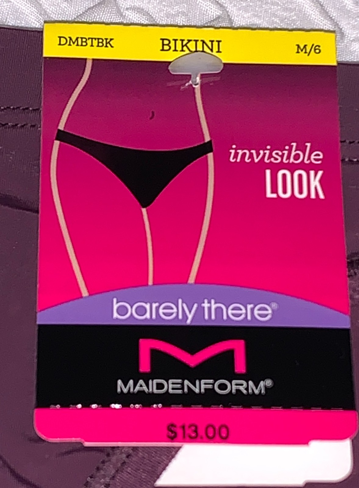 MAIDENFORM Barely There Invisible Look Quartz Purple Bikini Panty Womens M 6 L 7