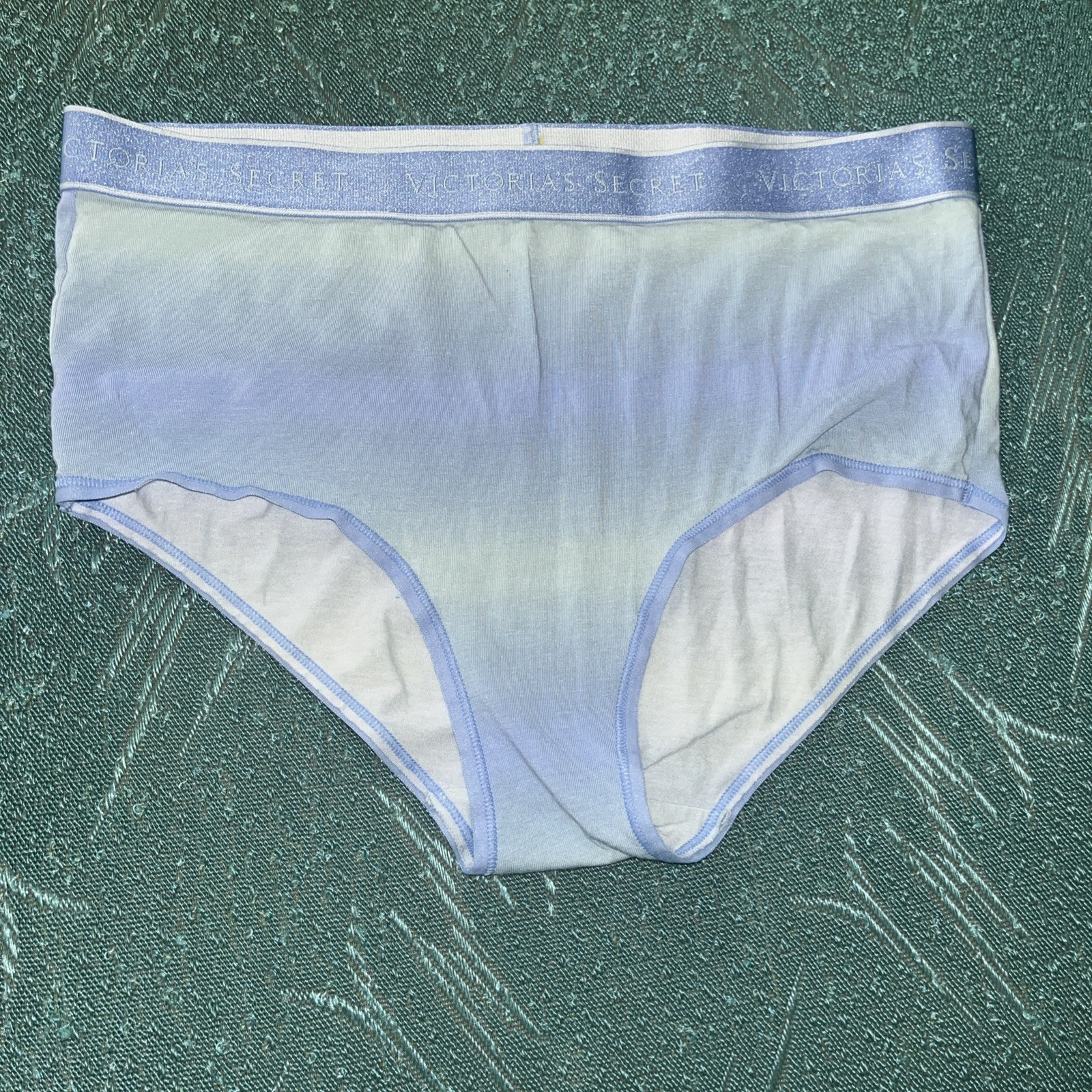 Y2K Victoria’s Secret Logo Cotton Brief M Panty Blue Ombre Medium Hi Rise Purple