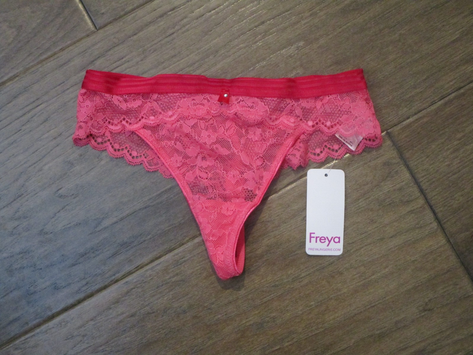 FREYA OFFBEAT BRAZILIAN LACE BRIEF PANTIES IN CHILI RED SIZE XS NEW