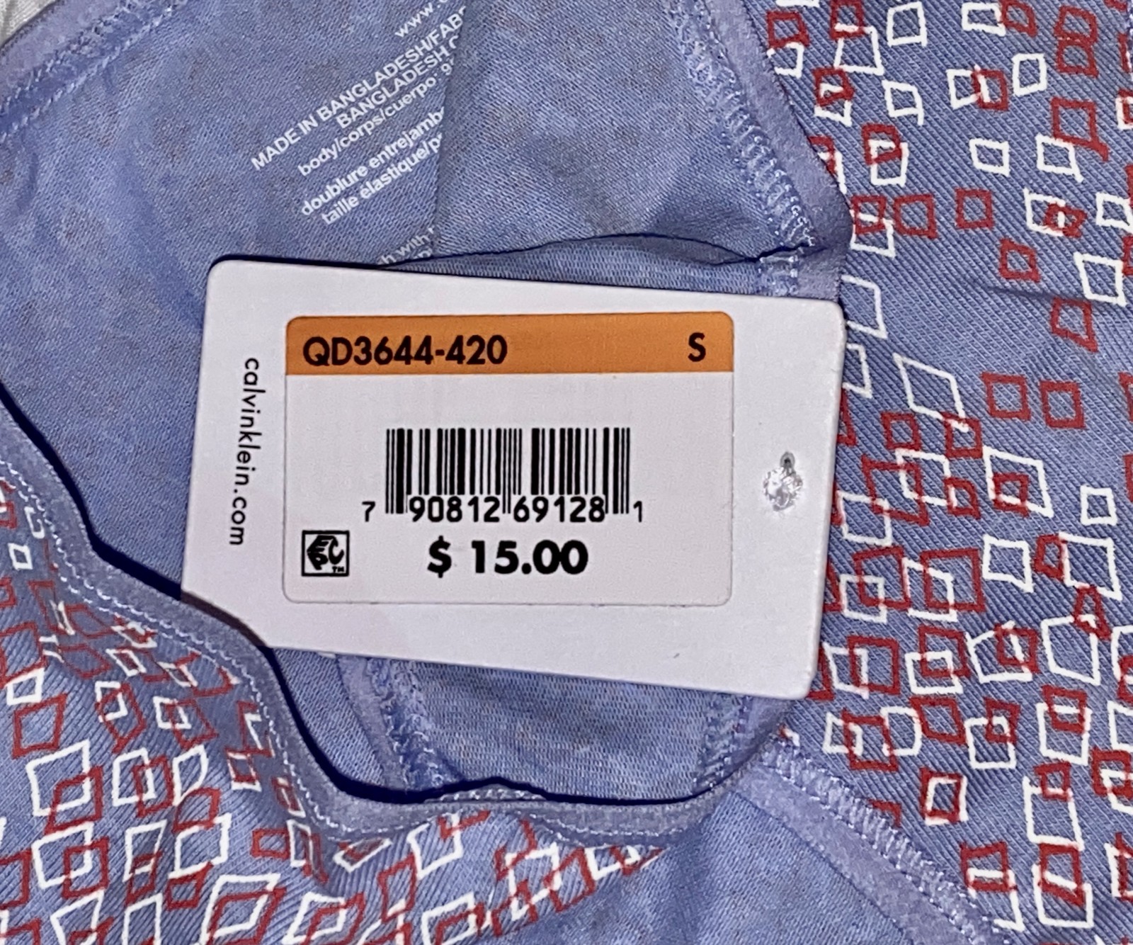 CALVIN KLEIN Form Cotton Printed Blue White Bikini Panty Underwear Womens Sz S 5
