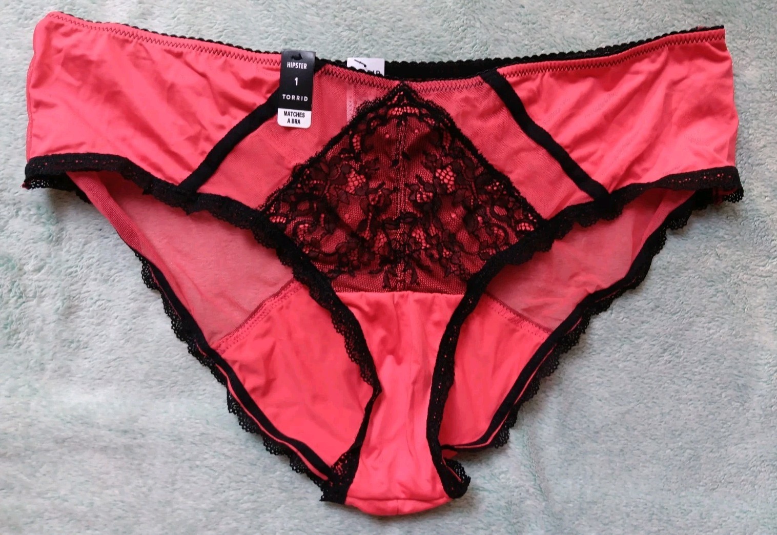 NWT TORRID Sexy Hipster Panties Underwear Red Black lace Size 1 XL