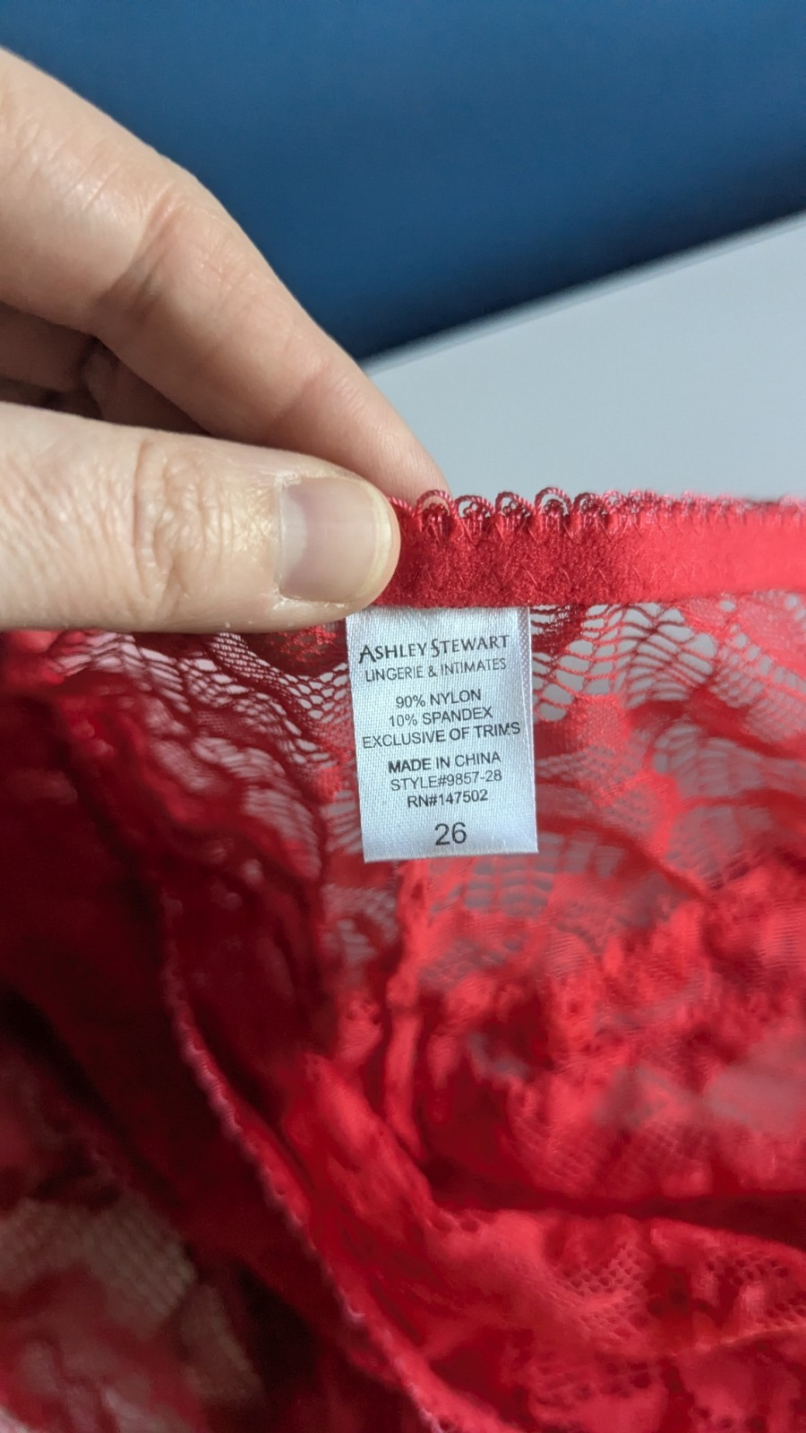 ASHLEY STEWART CHEEKY LACE & RUFFLES BACK RED PANTIES SIZE 26 NWT NEW