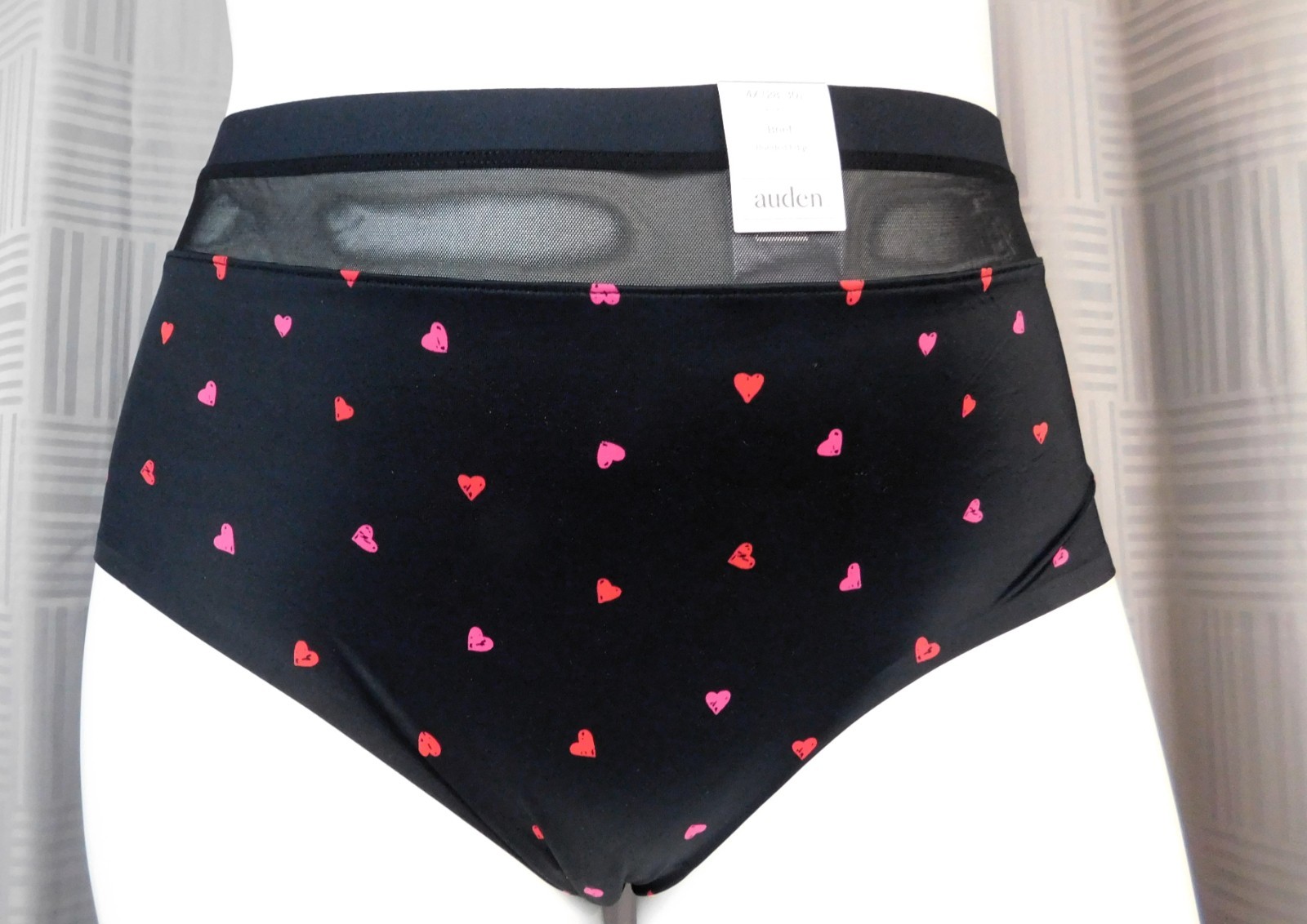 Women’s Auden Brief Underwear Heart Print Panty Bonded Edge Size 4X (28-30)