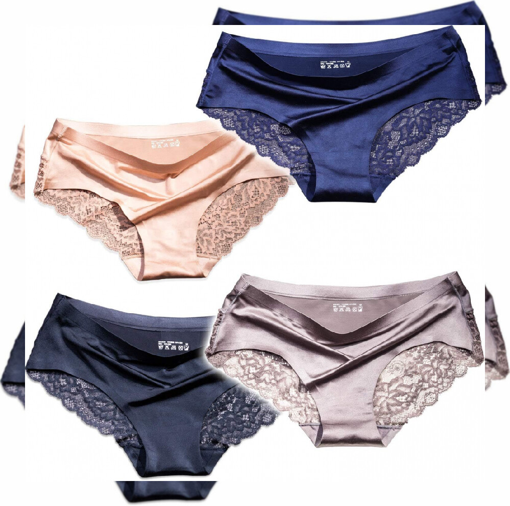 Sexy Lace Underwear for Women Frozen Silk 3X-Large, 4-pack Fashion Assorted