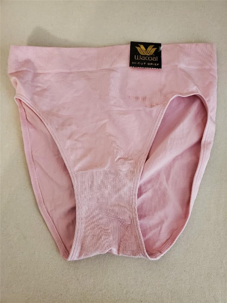 NWT WACOAL B-SMOOTH NYLN/SPANDX HI-CUT BRIEF PANTIES ROUCHED 834175 670 PINK S