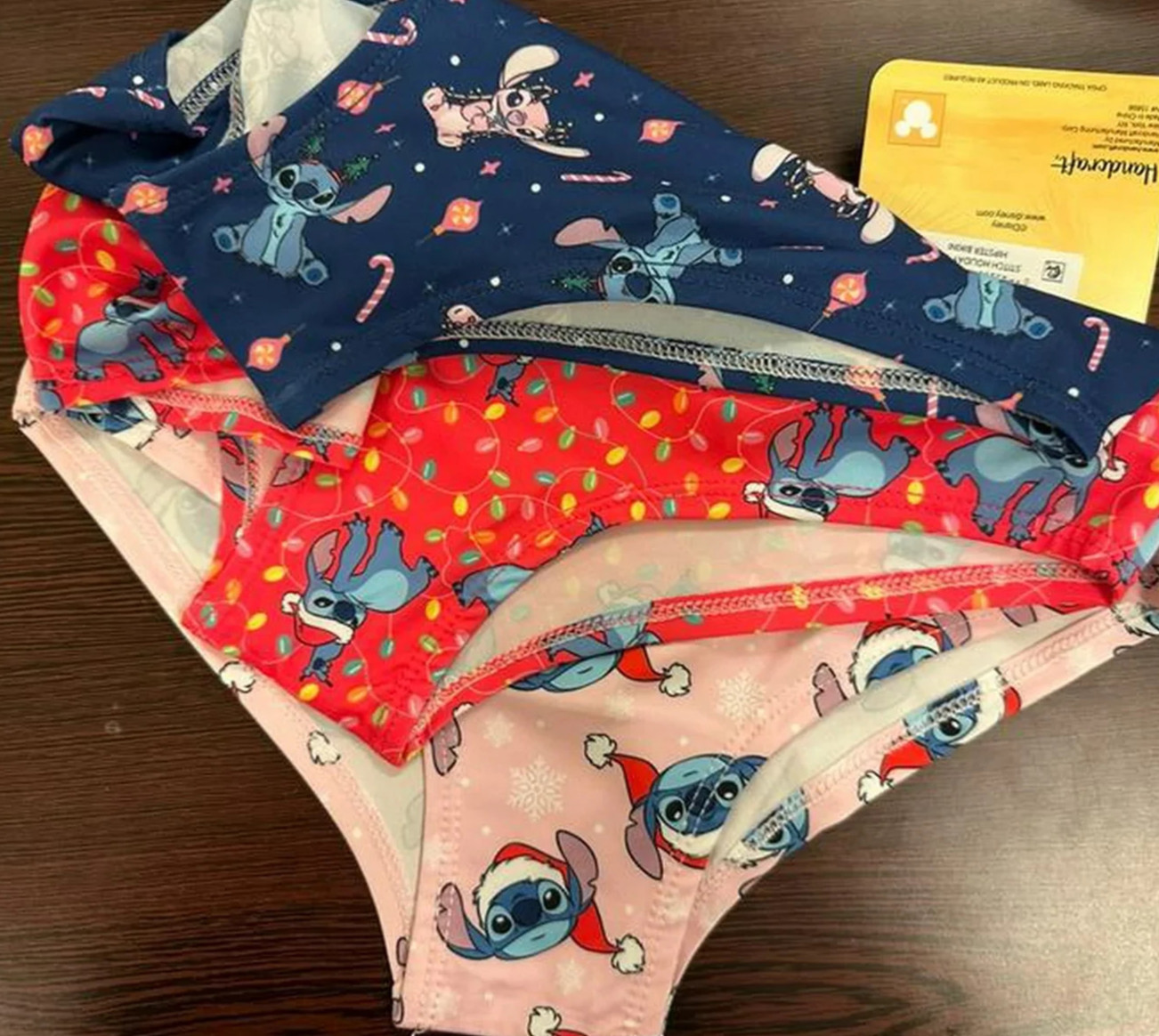 DISNEY~STITCH~3 PIECE SET~HIPSTER BIKINI PANTY~SIZE XLARGE~ADORABLE & CUTE~NEW