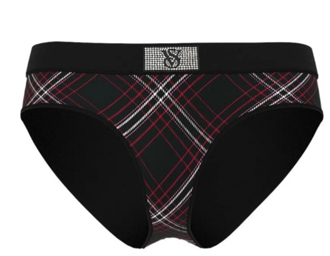 VICTORIA’S SECRET SHINE PATCH Velvet HIPHUGGER PANTY STRAP BLING LOGO M (CD207)