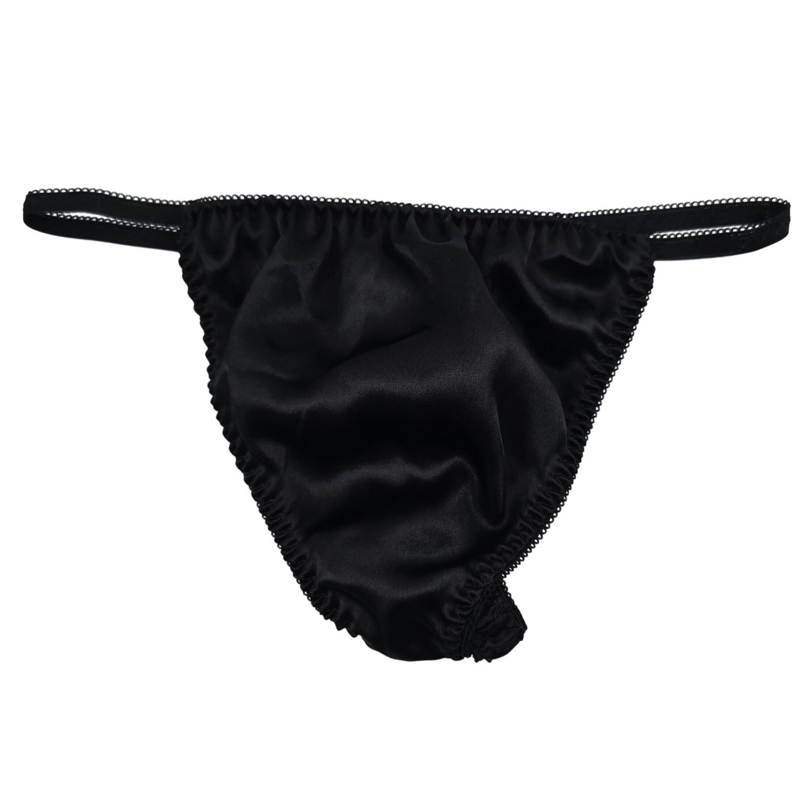 Women’s XL Black Polyester Blend Thong Panty Underwear Extra Large Size