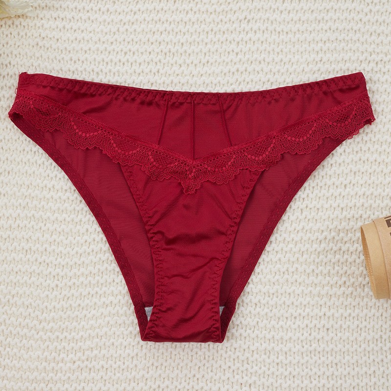 3 Pack Low Rise Seamless Bikini Panties – Lace Trim Cotton Gusset Sexy Underwear
