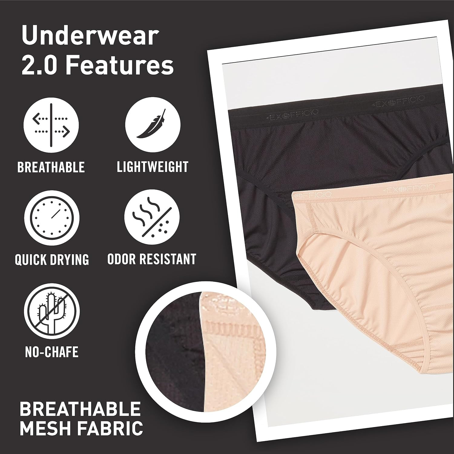 Women’S Give-N-Go 2.0 Bikini Cut Brief 2-Pack – Breathable Durable Easy Care Tra
