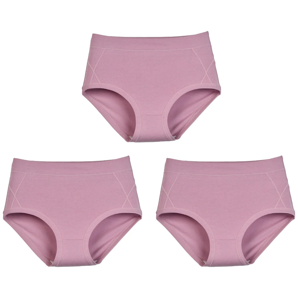 Cotton Brief Panties High Waist Women’s Soft Breathable Underwear 3 Pcs