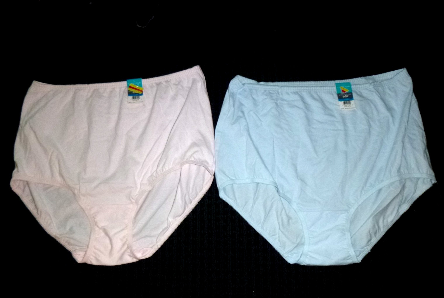 2 NWT Vanity Fair Perfectly Yours Cotton Brief #15319 pink & Blue Sz 9 / 2XL