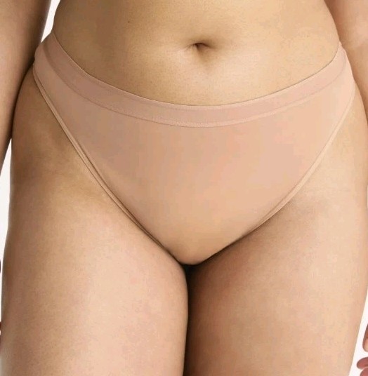 Joyspun Women’s XXL 20 Hosiery Thong Panties 3-PACK Beige Tan Brown #10726