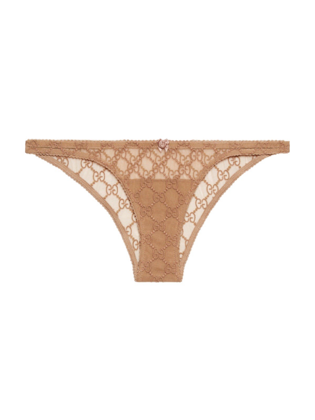 NEW Gucci GG-jacquard Bow-detail Briefs Sz M 100% Authentic Nude