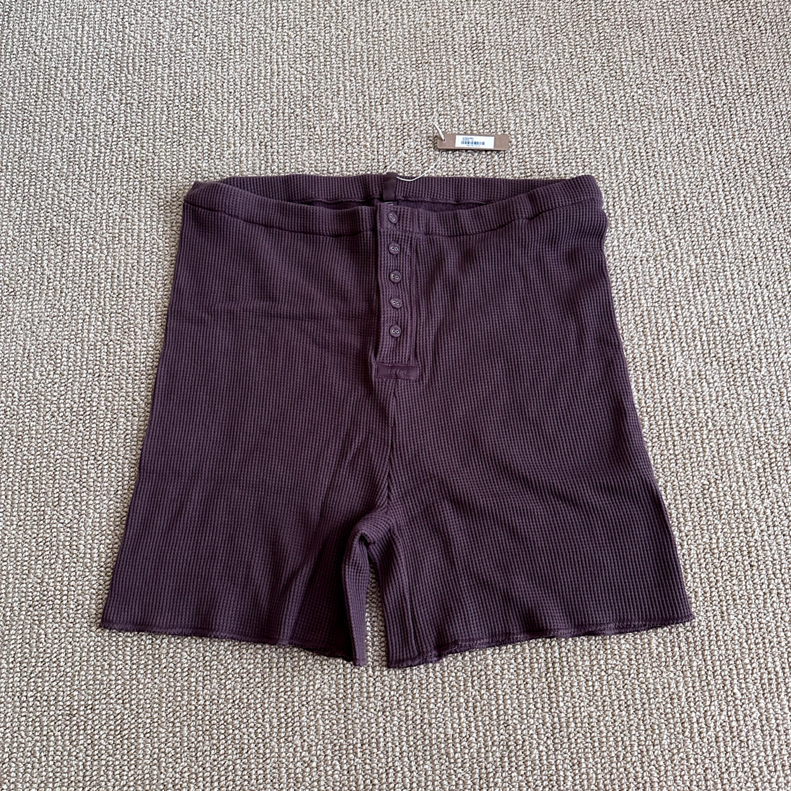 Skims Garnet Waffle Shorts, Size 4X NWT