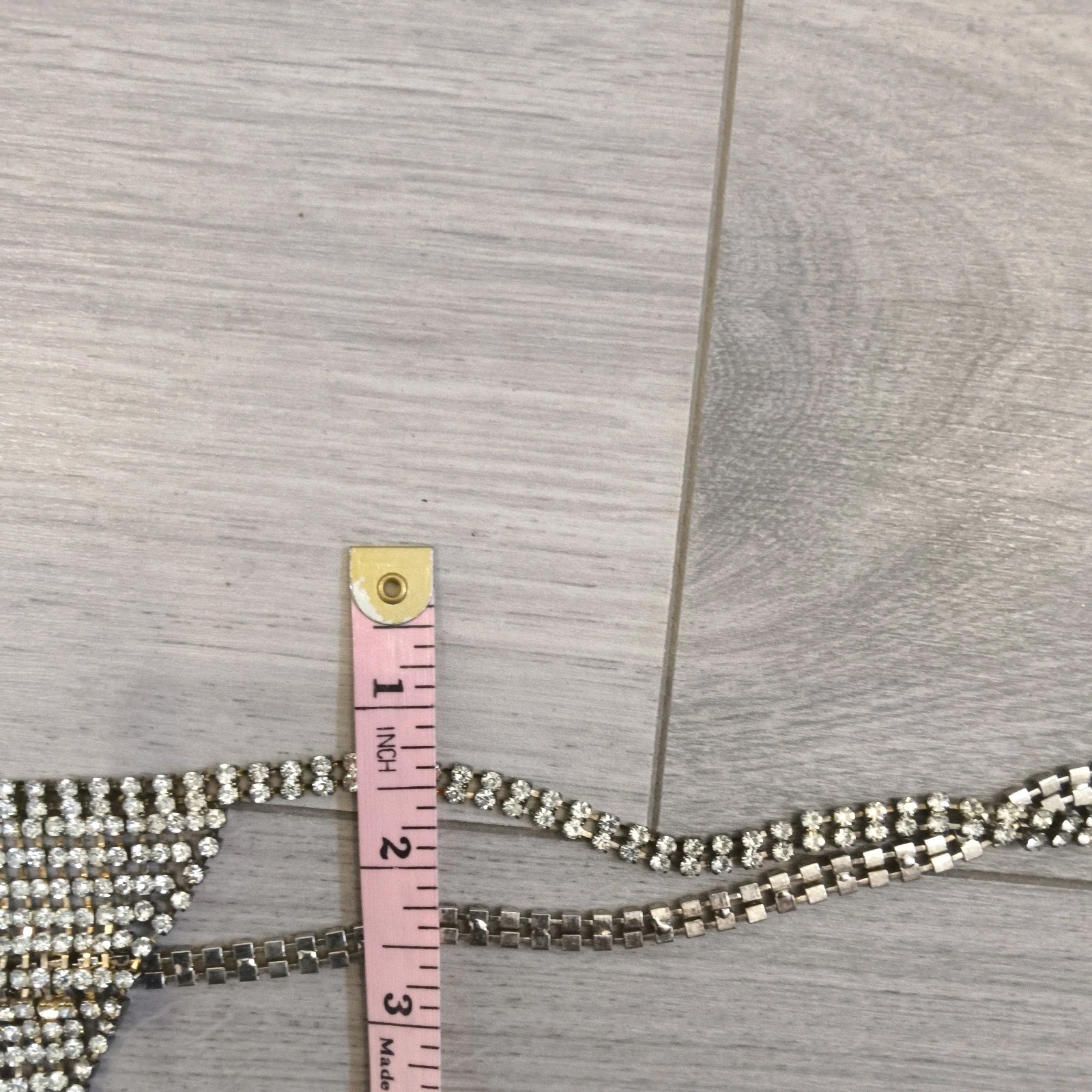 BNWOT Silver Metal & Diamante G String Thong Free Size