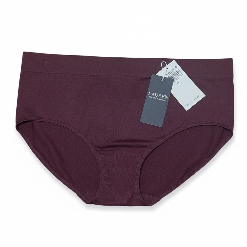 Lauren Ralph Panties Size Large 2-Pair Seamless Stretch Jersey High-Rise Maroon