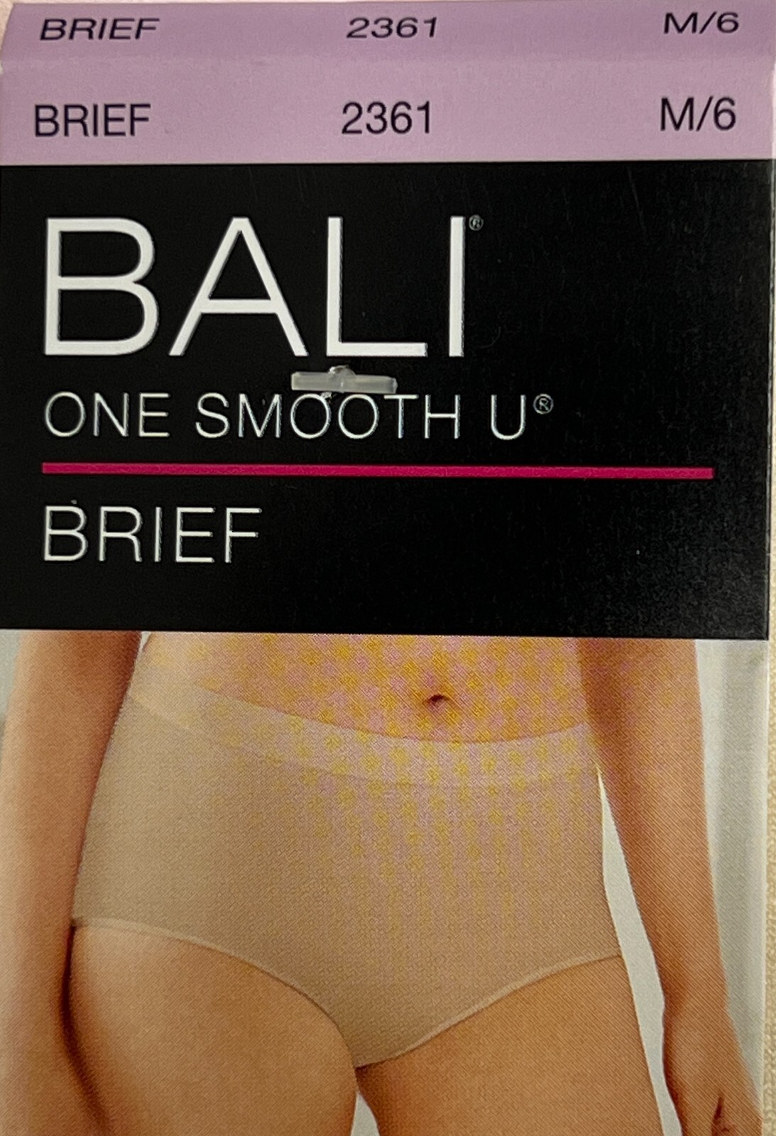 Bali One Smooth U Brief Panty M Size 6 MEDIUM NWT 2361 Underwear 3 PACK Panties