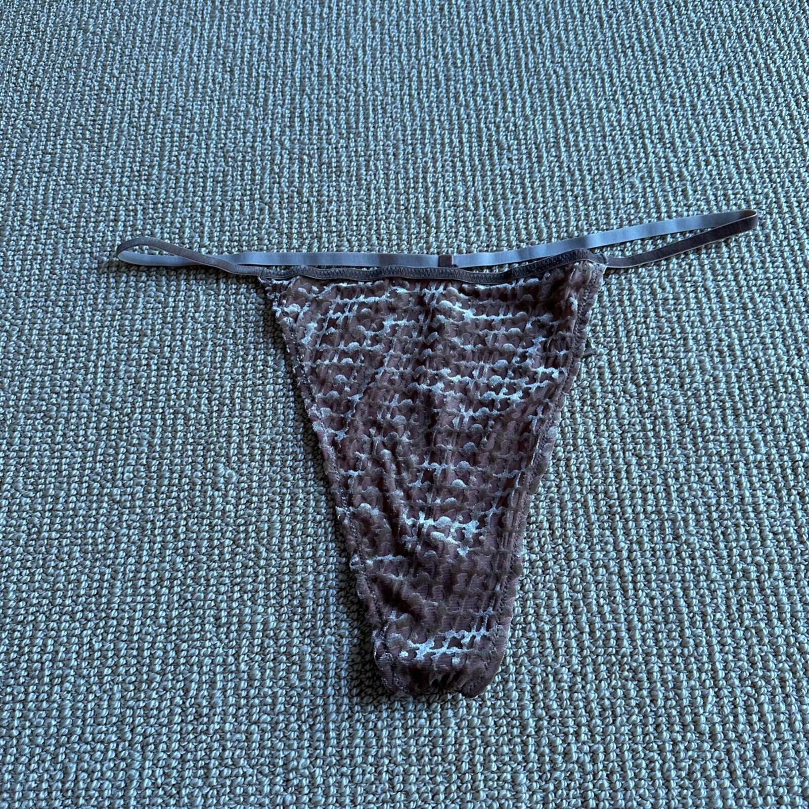 Skims Chai Velvet Logo Thong, Size 3X NWT