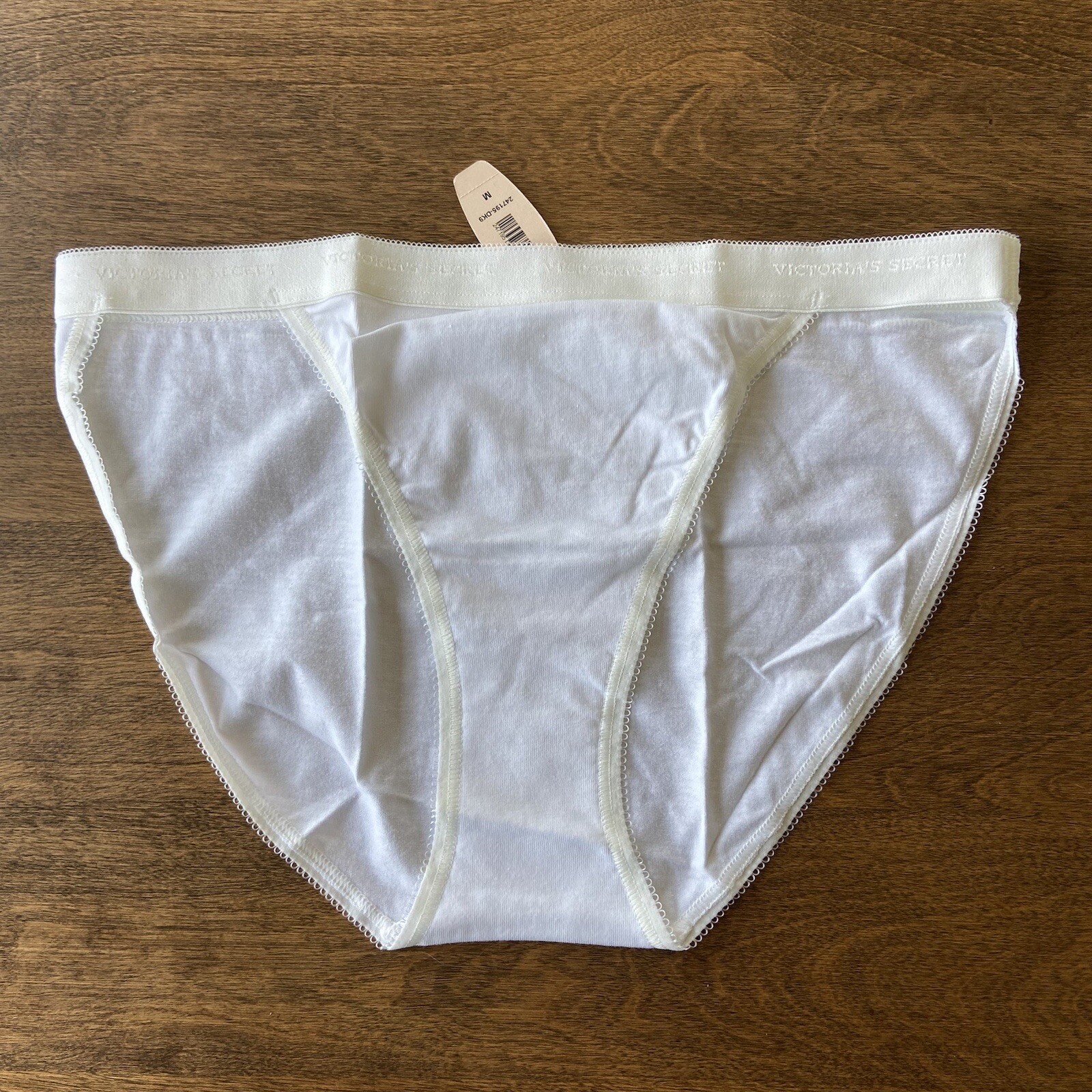 Victoria’s Secret Vtg Cotton Signature Rio Brief Panty Medium White 01/10- NWT