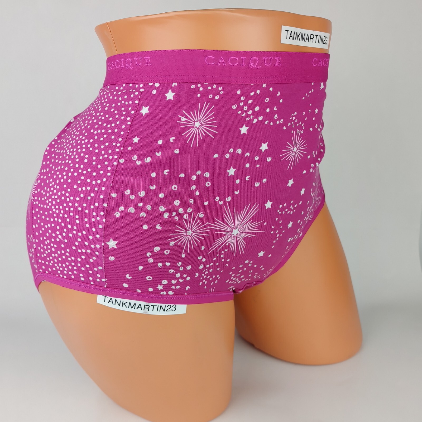 Lane Bryant Cacique Cotton Full Brief Panty Panties 22/24 Plus Pink Stars Galaxy