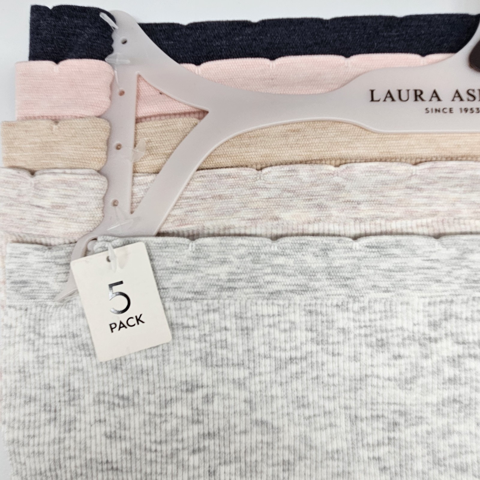 LAURA ASHLEY 5 Pack Women’s Plus 1X 2X 3X Seamless Briefs Panties Charcoal Beige