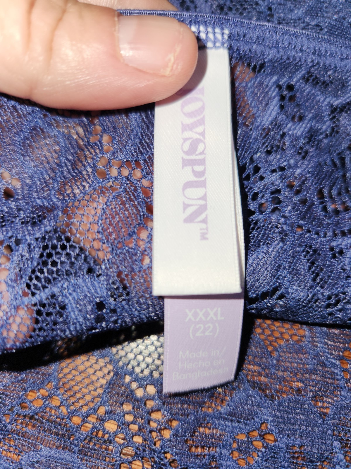 Joyspun 3pk. Lace String Women Thongs XXXL (22) Navy/Pink/light Blue NWT