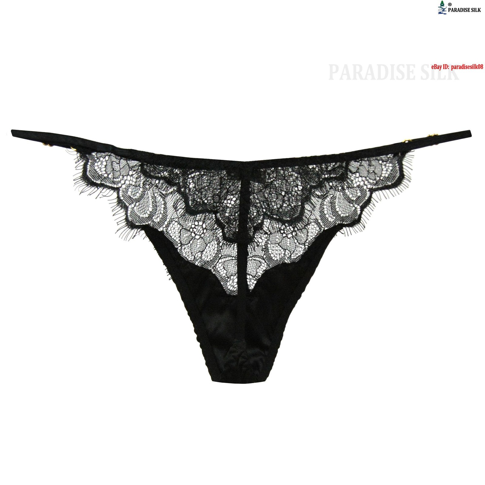 Lady’s Silk Spandex Low Rise Lace Thong SN030