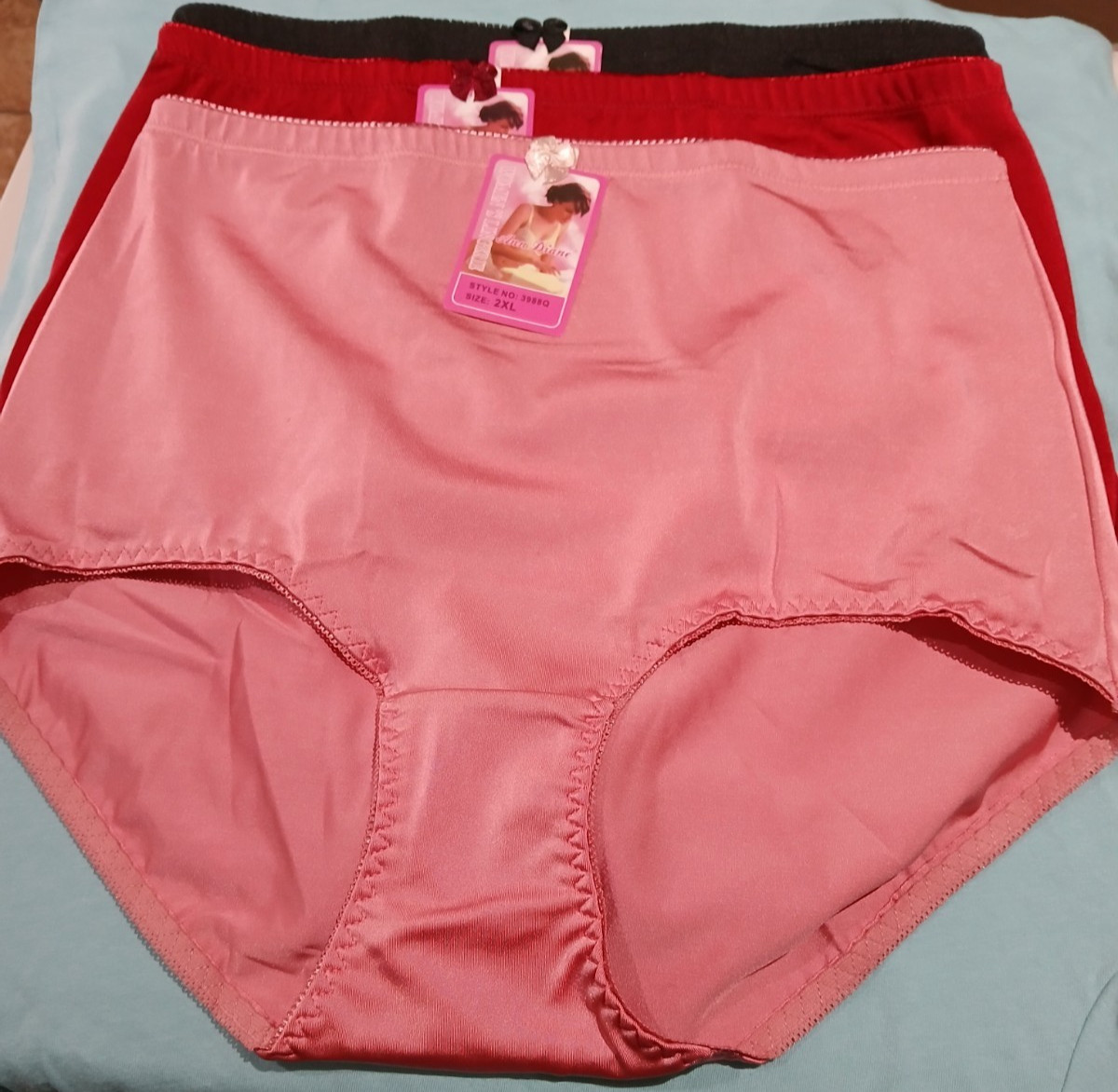 3-NWT ANN DIANE WOMEN’S NYLON/SPANDEX UNDERWEAR 4-WAY STRETCH PANTIES 5XL