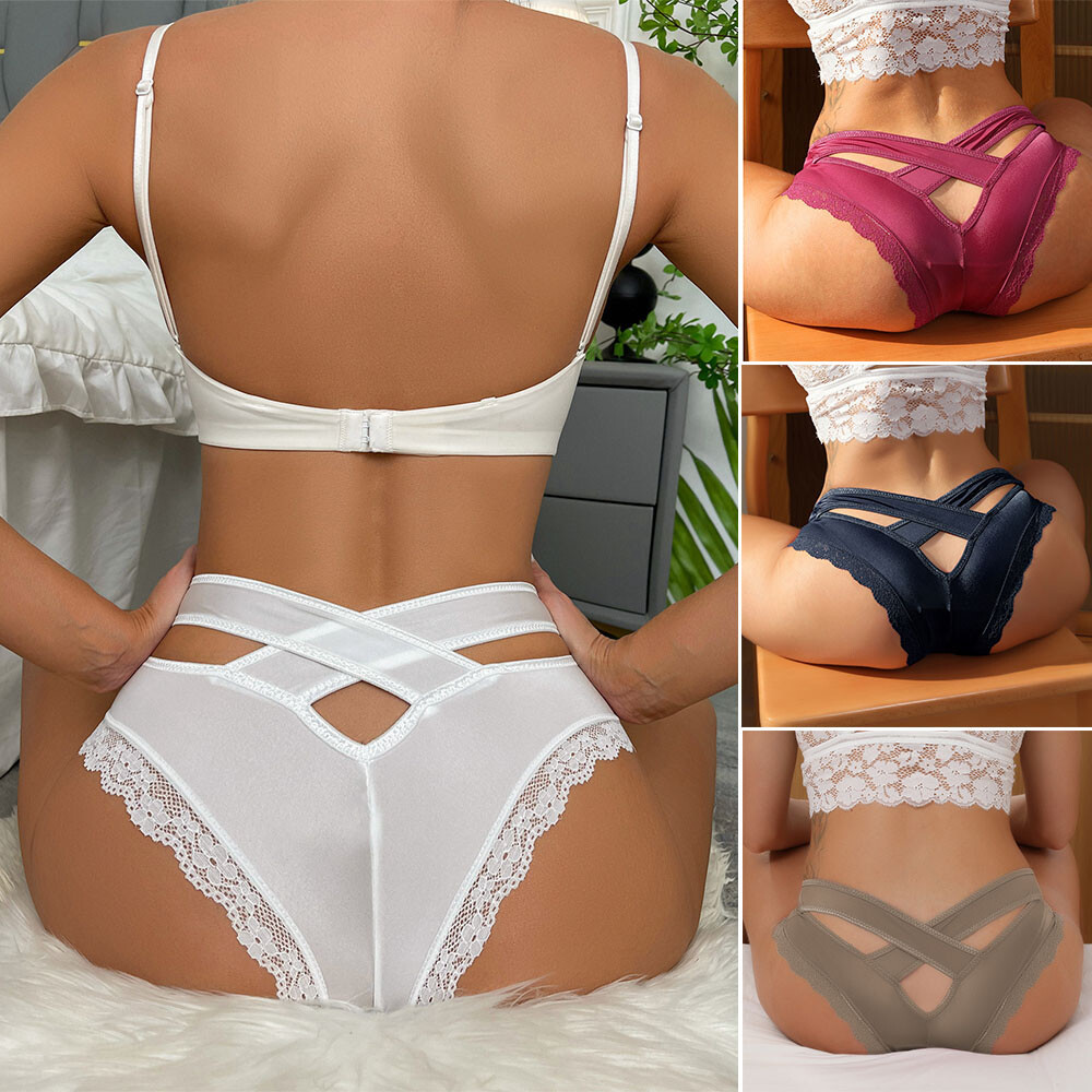 1/5 Pack Lot Women’s Lace Underwear G-string Sexy Lingeries Silky Panties Briefs