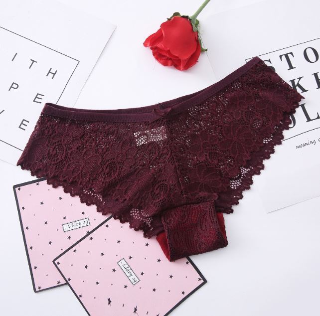 6 Pack Lot Women Sexy Lace Floral Brief Pantie Thong G-string Lingerie Underwear