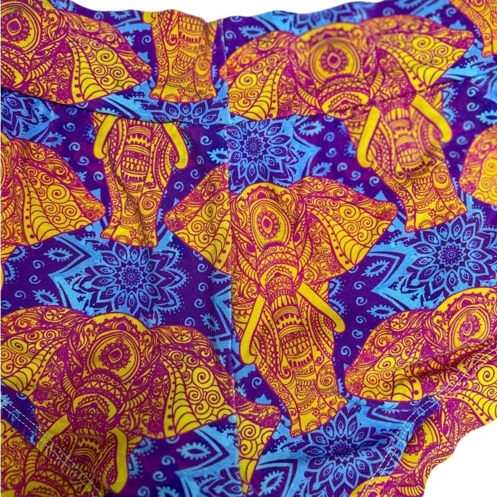 Handmade Mandala Elephant Cheeky Shorts | Boho Yoga & Loungewear | Cotton – XS