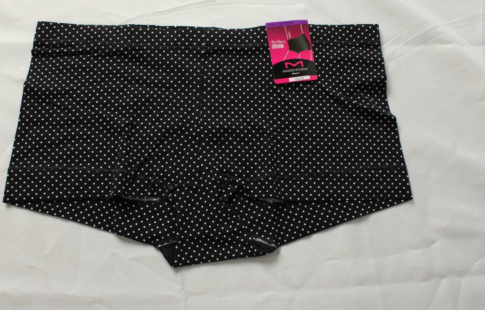 Maidenform Women’s Cotton Boyshort Underwear DH3 Black Polka Dots 2XL NWT